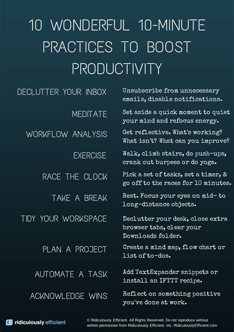 10 Ways To Boost Productivity In 10 Minutes — Ridiculously Efficient