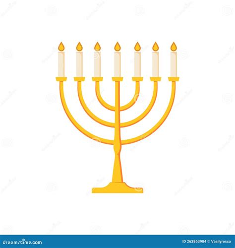 Menorah Vector Icon Hanukkah Menora Jewish Symbol Isolated Logo Hanuka