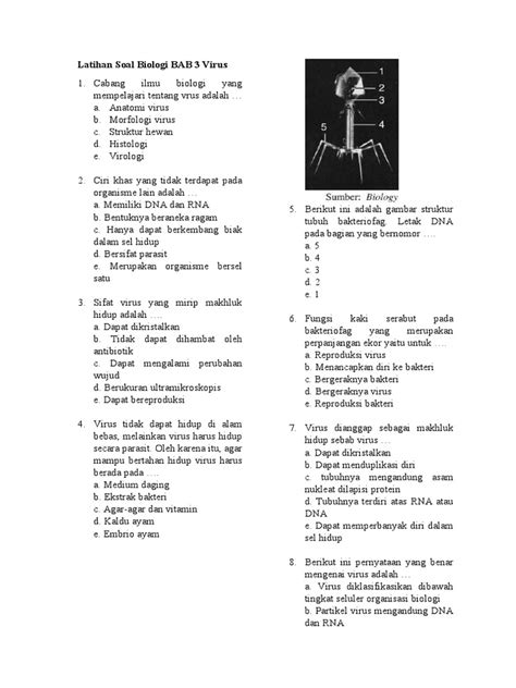 Latihan Soal Biologi Bab 3 Virus Pdf