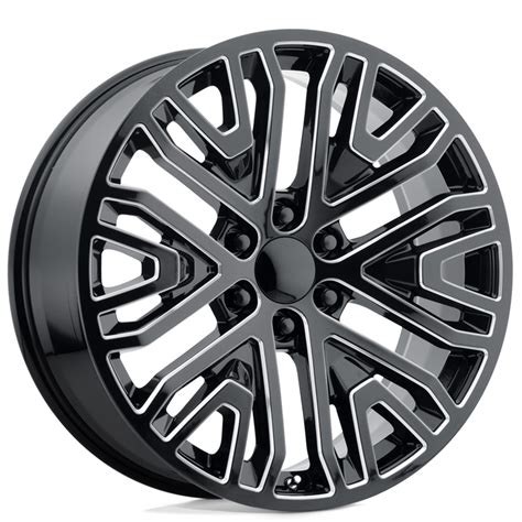 24 Performance Replicas Wheels PR197 Gloss Black Milled Rims OEC225 3