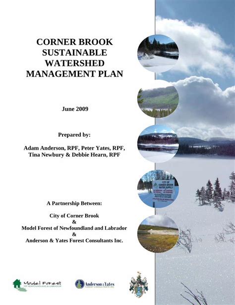 PDF CORNER BROOK SUSTAINABLE WATERSHED MANAGEMENT PLANnlwater