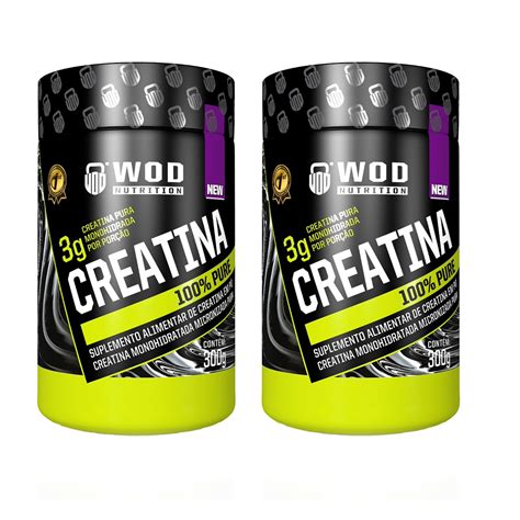 Kit 2x Creatina 100 Pura Monohidratada 300g Wod Nutrition Wod