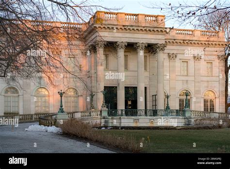 historic mansions   cliff walk  newport rhode island stock