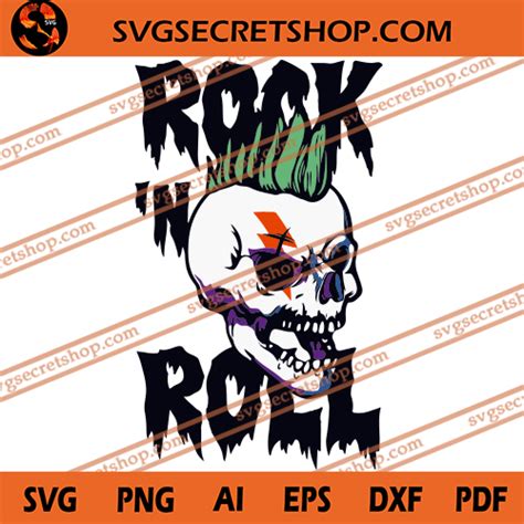 Rock N Roll SVG Skull SVG Skull Boy SVG Music SVG Skull Rock SVG