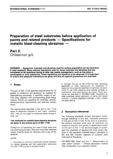 Iso Preparation Of Steel Substrates Before Application