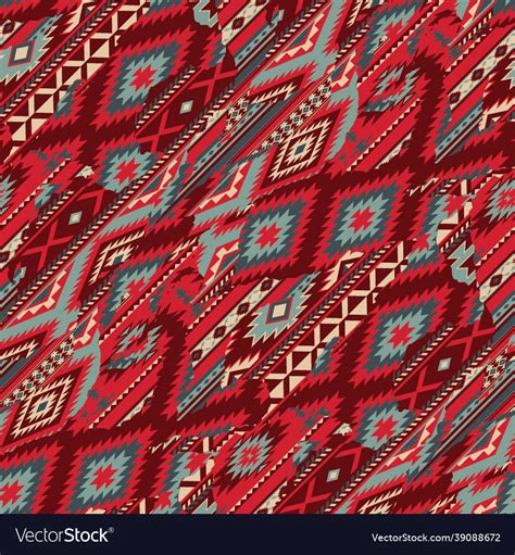 Native American Traditional Fabric Patchwork Vector Image