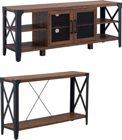 Amazon OKD Living Room Table Set Of 2 Include Industrial TV Stand