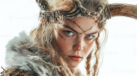 Scandinavian goddess Hel is depicted with striking realism featuring