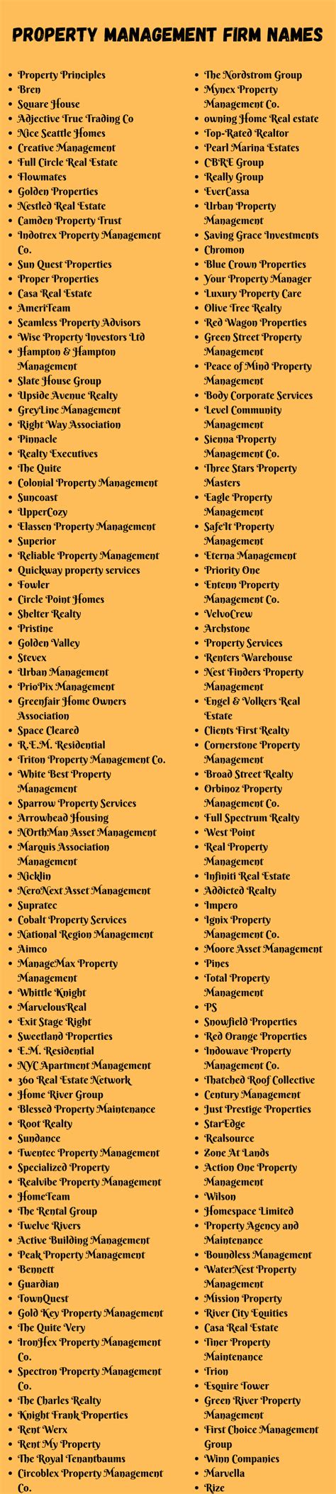 420 Best Property Management Firm Names Ideas