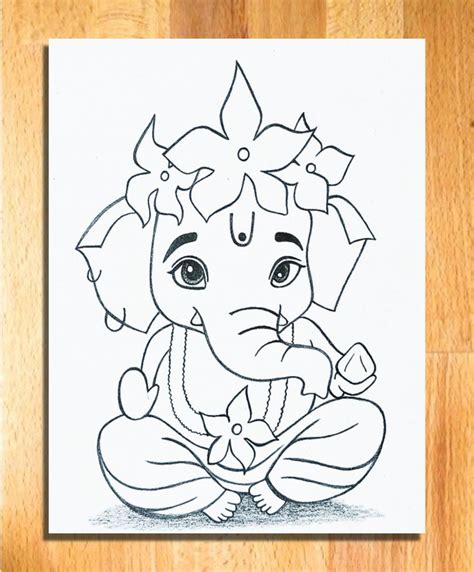 Cute Ganesha Sketch Easy And Step By Step Lord Ganesha Drawing For