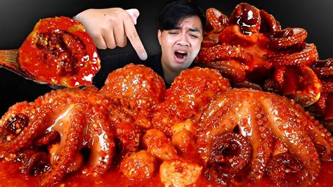 Mukbang Seblak Gurita Jumbo Terpedas Kuah Lava Mercon Asmr Seblak