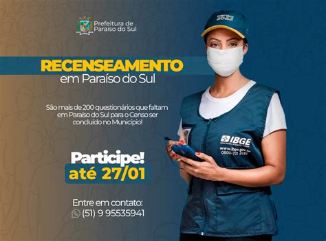 Cerca de 200 pessoas tem que responder ao Censo 2022 em Paraíso do Sul