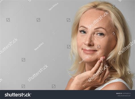 Portrait Beautiful Mature Woman Perfect Skin Stock Photo Shutterstock