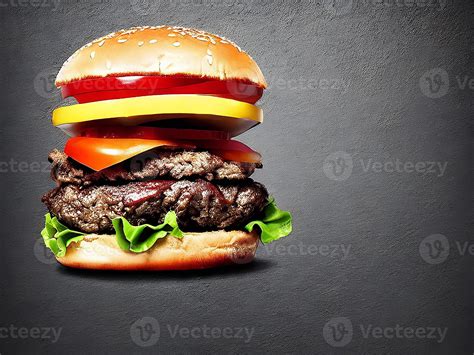 Gourmet fresh delicious homemade hamburger. 13757906 Stock Photo at ...