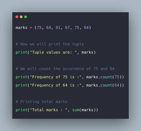 Python Tuple Count Function Example