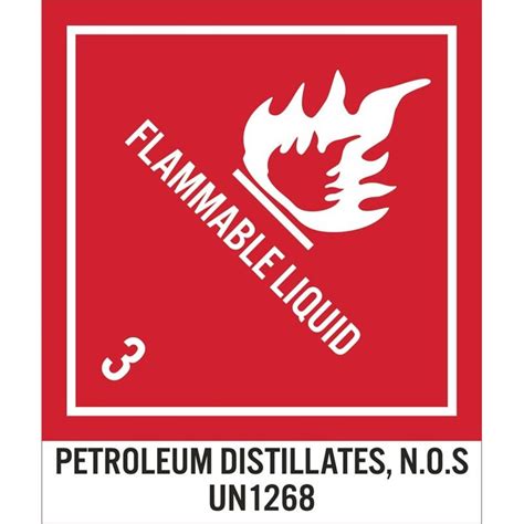 Accuformnmc Un1268al Flammable Liquid 3 Dot Shipping Labels Ps Paper