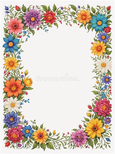 Vibrant Spring Floral Border Stock Illustration Illustration Of