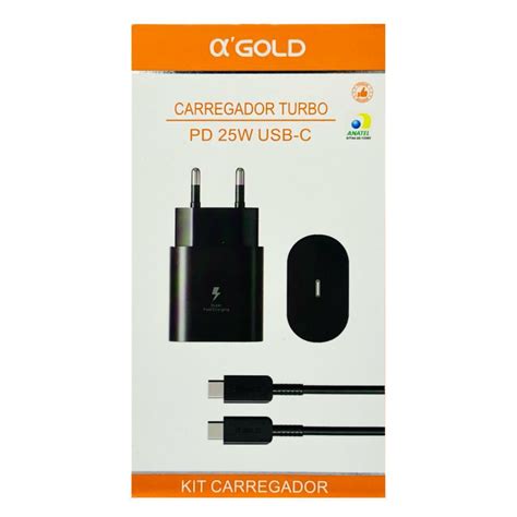 Carregador Completo Tipo C Tipo C Alphagold Turbo W Ca