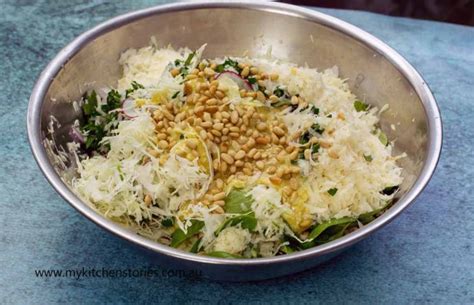 Parmesan Cabbage Salad With Pinenuts And Basil