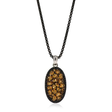 Charles Krypell Roxy Sterling Silver Orange Citrine And Black Sapphire