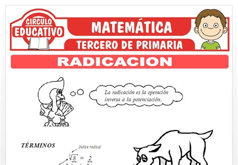 Radicación para Tercero de Primaria Fichas GRATIS