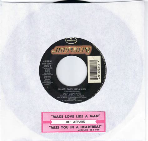 Def Leppard Make Love Like A Man Miss You In A Heartbeat 45 With Jukebox Tab Ebay