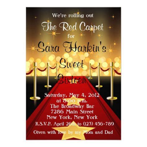 Red Carpet Invitations Templates