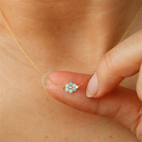 Flower Clavicle Necklace Etsy