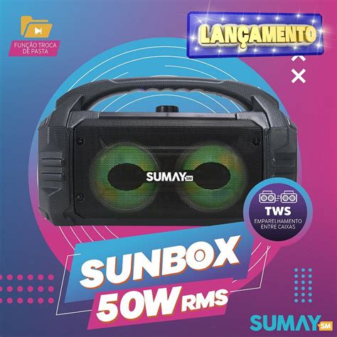 Caixa De Som Sumay Sunbox Csp Port Til Bluetooth Eletronica