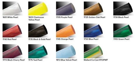 Colored Plastics Color Chart