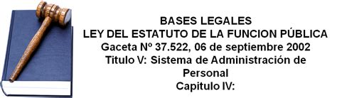 Bases Legales Ley Del Estatuto De La Funci N P Blica Coordinaci N De