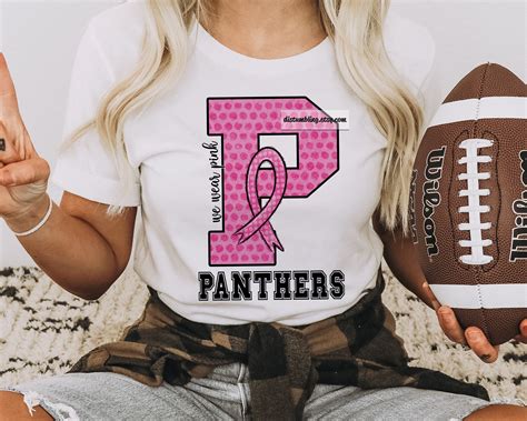 Panthers We Wear Pink Breast Cancer Awareness Pink Ribbon Etsy