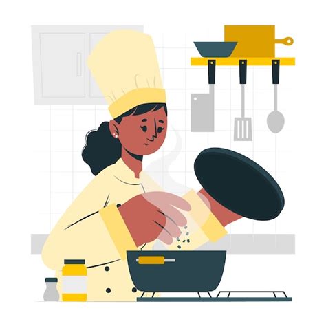 Ilustración de concepto de chef femenino Vector Gratis