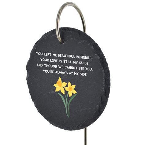 Dakota Fields Brantlee Slate Heart Grave Marker Daffodil Memorial