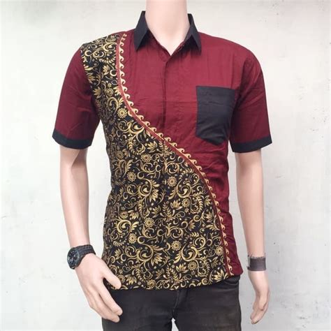 Model Baju Cowok Kombinasi Batik Dan Polos Seputar Model