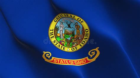 Idaho Us State Flag Waving On Wind Stock Illustration Illustration