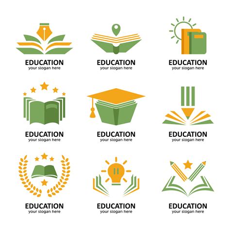 set  education logo  vector art  vecteezy
