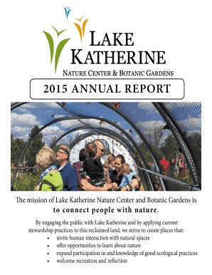 Fillable Online Lakekatherine 2015 Annual Report Lake Katherine