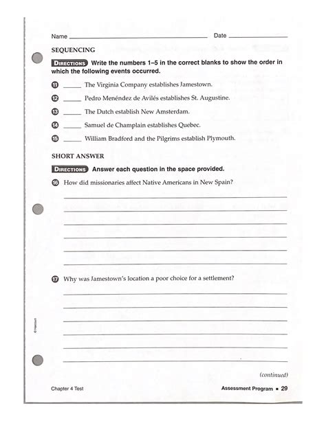 Chapter 4 Social Studies Test - OPEN BOOK and OPEN NOTES - Laura
