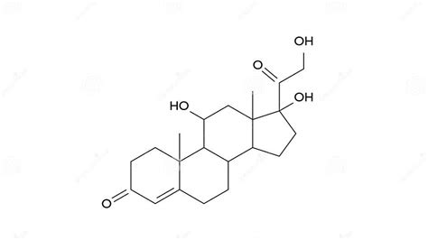 Hydrocortisone Molecule Structural Chemical Formula Ball And Stick