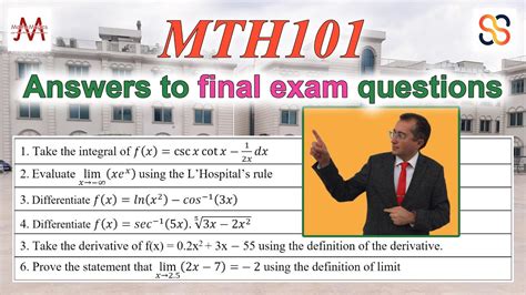 Calculus 1 Final Exam Solutions From Mehdi Mathemagics Mth101 Youtube