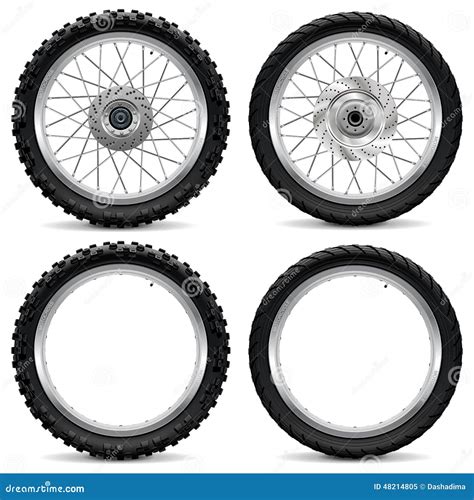 Vector Motorcycle Wheel Icons Stock Vector Illustration Of