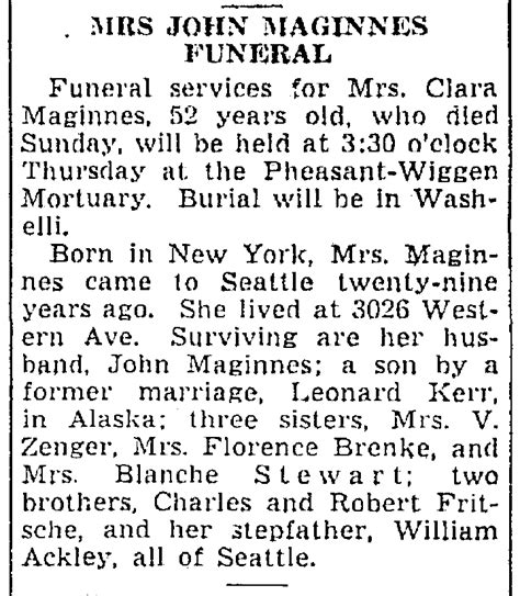 Mrs Clara Anna Fritsche Maginnes M Morial Find A Grave