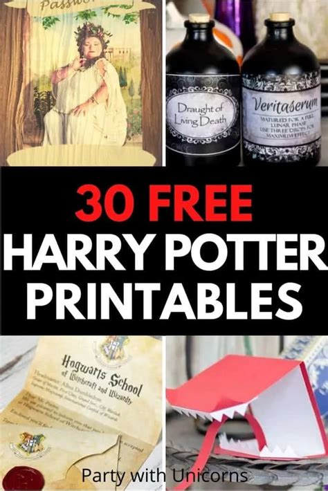 Free Harry Potter Printables Crafts Party Decor Games And More