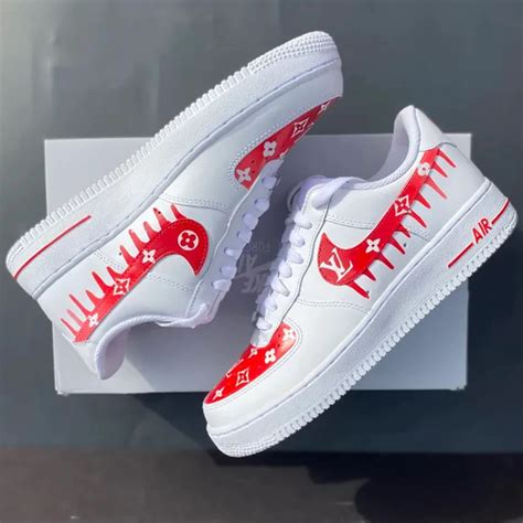 Red Luxury Drip Air Force 1 Custom Daniel Customs