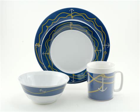 Coastal Melamine Dinnerware Nautical Non Skid Melamine