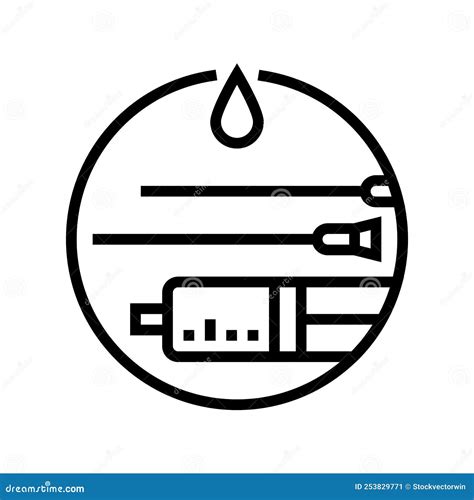 Sharing Needles Hiv Transmission Line Icon Vector Illustration Stock