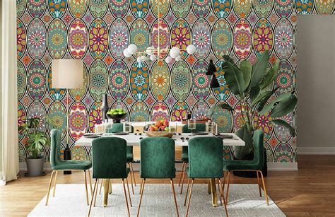 Boho Mural Wallpaper For Room Modern Bohemian Wall Mural For Home Uk