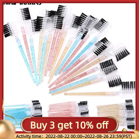 20pcs 2in1 Eyelash Comb Dual Purpose Crystal Eyelash Eyebrow Brush Comb Eyelash Extension Tool