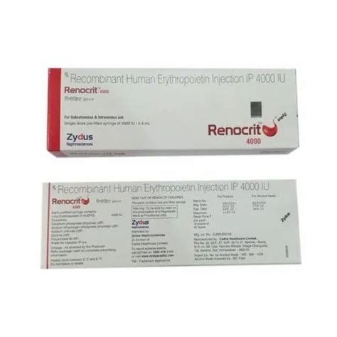 Renocrit 4000 Iu Injection At Rs 721 41 Pack Pharmaceutical Products